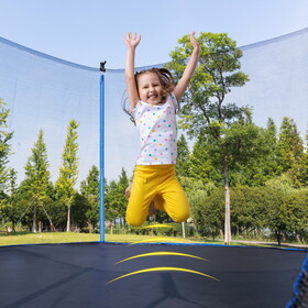 14FT Trampoline with Safety Enclosure Net,Heavy Duty Jumping Mat and Spring Cover Padding for Kids and Adults, Ladder W28580537