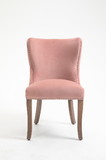 Set of 2 Upholstered Wing-Back Dining Chair with Backstitching Nailhead Trim and Solid Wood Legs Pink W28635490