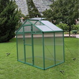 Newly marketed Gain height windproofaluminum greenhouse 6x4 FT Polycarbonate Greenhouse Raised Base and Anchor Aluminum Heavy Duty Walk-in Greenhouses for Outdoor Backyard in All Season W2885S00001