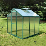 Newly marketed Gain height windproofaluminum greenhouse 6x6 FT Polycarbonate Greenhouse Raised Base and Anchor Aluminum Heavy Duty Walk-in Greenhouses for Outdoor Backyard in All Season W2885S00002