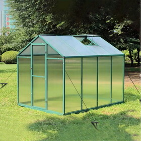 Newly marketed Gain height windproofaluminum greenhouse 6x8 FT Polycarbonate Greenhouse Raised Base and Anchor Aluminum Heavy Duty Walk-in Greenhouses for Outdoor Backyard in All Season W2885S00003