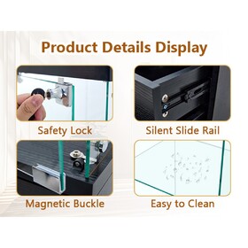 American-Style Non-Lit Glass Display Cabinet (0.2" Tempered Glass) - Soft-Close Drawer Slides 3 Adjustable Shelves, Ideal for Display & Storage W2920P303684