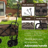 Minimeetall Multi-use Bag,Collapsible Foldable Wagon Cart Beach Wagon Heavy Duty Utility Cart Utility Wagon Grocery Cart for for Camping 3pcs plastic Liner bag /Cover, Olive green W2932P234977