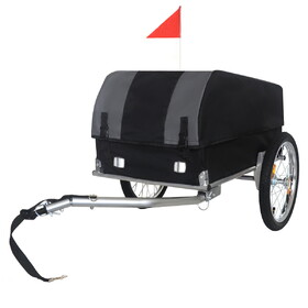 Heavy-Duty Bike Cargo Trailer with Removable Waterproof Cover - 88 lbs Capacity, 16" All-Terrain Wheels & Foldable Design for Camping, Groceries, Hauling Essentials W2932P289393