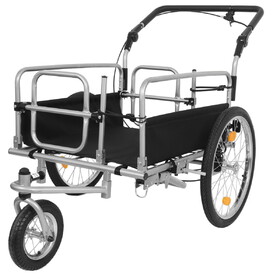 3-in-1 Heavy-Duty Bike Cargo Trailer - E-Bike Compatible Steel Frame, 110lb Capacity, Convertible Stroller & Pull Cart w/Suspension, 20" Wheels & Accessories W2932P289394
