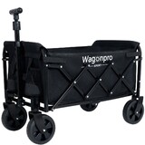 Expandable Dual-Layer Utility Wagon with 100% Extra Space - Grocery Cart for Camping, Shopping, Sports, Gardening, Fishing, Black