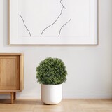 55cm Artificial Topiary Boxwood Ball Trees - Faux Evergreen Potted Shrubs for Porch, Patio, or Entryway Decor, 2pcs/set W2945P322874