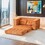 Loveseat Sofa Bed with Memory Foam & Steel Frame - No assembly, Convertible 2-in-1 Design, Corduroy Fabric - Compact Couch for Small Spaces, Apartments, Home Office & Bedroom (Orange) W2959P379139