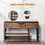 Rattan Shoe Bench, Entryway Bench with Shoe Storage Wooden Shoe Rack Bench with Cushion Seat & Adjustable Shelves W295P143672