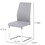 Light grey modern simple style dining chair PU leather chrome metal pipe restaurant home chair set of 2 W29966607