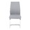Light grey modern simple style dining chair PU leather chrome metal pipe restaurant home chair set of 2 W29966607