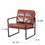 Red brown PU leather leisure black metal frame recliner chair for living room and bedroom furniture W29980866