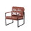 Red brown PU leather leisure black metal frame recliner chair for living room and bedroom furniture W29980866