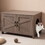 Cat Litter Box Enclosure, Litter Box Furniture Hidden with Barn Door, Wooden Cat Washroom Furniture, Cat House, End Table, Fit Most of Litter Box, Greige W3008P235407