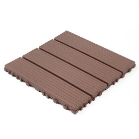 Plastic Interlocking Deck Tiles,44 Pack Patio Deck Tiles,12"x12" Square Waterproof Outdoor All Weather Use, Outdoor and Indoor Patio Decking Tiles for Poolside Balcony Backyard, red Brown