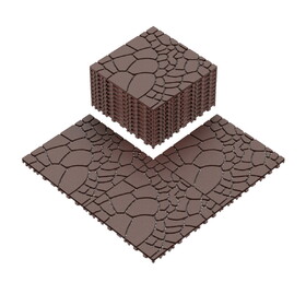 Stone texture 12" Patio Deck Tiles, DIY Module Interlocking Decking Tiles Floor Tile,Easy and Quick Installation Court Tiles for Porch Poolside Balcony Backyard 44pcs Brown W3022P268429