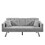 Square Arm Armrests, Grey Linen Convertible Sofa and Daybed W30846530