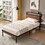 Twin Size Metal Platform Bed Frame with Wooden Headboard and Footboard with USB LINER, No Box Spring Needed, Under Bed Storage, Easy assemble W311134483