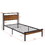 Twin Size Metal Platform Bed Frame with Wooden Headboard and Footboard with USB LINER, No Box Spring Needed, Under Bed Storage, Easy assemble W311134483