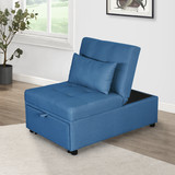 Folding Ottoman Sofa Bed (Blue) W31137929