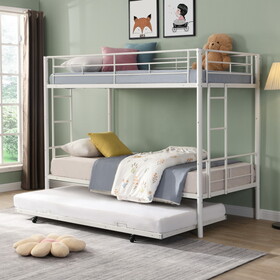 METAL Bunk Bed with trundle WHITE W311P145359