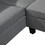 Sectional Sofa Set for Living Room with Right Hand Chaise Lounge and Storage Ottoman (Grey) W311S00004