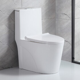 Small Compact One Piece Toilet Dual Flush W3133P280853