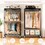 Rolling Clothes Rack, Heavy Duty Clothes Rack with Wheels, 3 Tiers Adjustable Wire Shelving Clothes Rack with 2 Clothes Rails and Side Hooks, Freestanding Portable Closet Organizer, Black W3204P318298