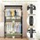 Rolling Clothes Rack, Heavy Duty Clothes Rack with Wheels, 3 Tiers Adjustable Wire Shelving Clothes Rack with 2 Clothes Rails and Side Hooks, Freestanding Portable Closet Organizer, Black W3204P318298