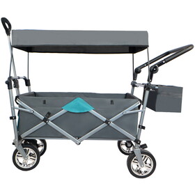 Push & Pull Utility Folding Wagon with Removable Canopy W32127456