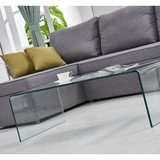 Glass Coffee Table, Tempered Clear Glass Coffee Table for Living Room (Not allowed Amazon) W32705539