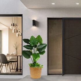 3 Pieces Ceramic Flowerpot, Modern Planter for Patio, Garden or Windowsills - Antique Yellow