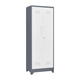 Metal Storage Cabinets, Cleaning Tool Cabinet with Locking Door, Tall Broom Tool Organizer and Storage, Large Storage Cabinet for Kitchen, Pantry, Office, Shop W328P193782