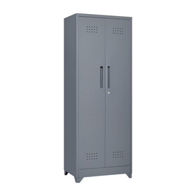 Metal Storage Cabinets, Cleaning Tool Cabinet with Locking Door, Tall Broom Tool Organizer and Storage, Large Storage Cabinet for Kitchen, Pantry, Office, Shop W328P193783