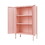 Pink Steel Double Door Cabinet with Handles, with Removable Dividers and Adjustable Height. Suitable for Living Room, Office, Bedroom, Study and Other Places. W328P195208