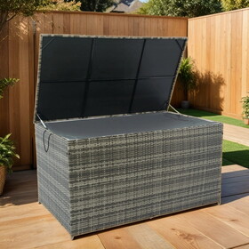 Outdoor Storage Box, 200 Gallon Wicker Patio Deck Boxes with Lid, Outdoor Cushion Storage for Kids Toys, Pillows, Towel W329P175893