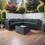 6 Pieces PE Rattan sectional Outdoor Furniture Cushioned Sofa Set with 3 Storage Under Seat Black Wicker + Dark Grey Cushion W329S00043