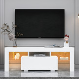 Entertainment TV Stand, Large TV Stand TV Base Stand with LED Light TV Cabinet. W33115869