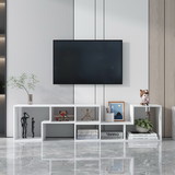 Double L-Shaped TV Stand, Display Shelf, Bookcase for Home Furniture, White W33133141