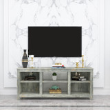 Living Room TV Stand Furniture with 4 Storage Compartments and 1 Shelf Cabinet, High-Quality Particle Board W33138188