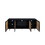 Rattan Sideboard Buffet Cabinet, Kitchen Storage Cabinet Console Table with Adjustable Shelves for Living Room, Dining Room, Bedroom (Black) W33164293