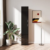 Freestanding Cabinet with Inadjustable Shelves and two Doors for Kitchen, Dining Room,black