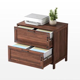 2 Drawer Farmhouse File Cabinet,Filing Cabinet with Lock for Home Office W331P272380