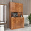 70.87" Tall Wardrobe& Kitchen Cabinet, with 6-Doors, 1-Open Shelves and 1-Drawer for bedroom,Walnut W331S00060