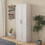 High wardrobe and kitchen cabinet with 2 doors and 3 partitions to separate 4 storage spaces, White W331S00080