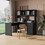 Home Office Computer Desk with Hutch, Antiqued Black finish W331S00116