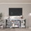 TV Stands for Living Room, Industrial TV Stand for Bedroom Furniture, Farmhouse TV Stand 80 inch Television Stand, Modern Horizontal Wood and Metal Open Bookshelf W331S00121