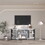 TV Stands for Living Room, Industrial TV Stand for Bedroom Furniture, Farmhouse TV Stand 80 inch Television Stand, Modern Horizontal Wood and Metal Open Bookshelf W331S00121