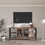 TV Stands for Living Room, Industrial TV Stand for Bedroom Furniture, Farmhouse TV Stand 80 inch Television Stand, Modern Horizontal Wood and Metal Open Bookshelf W331S00122
