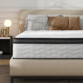 Full Mattress, 12 inch Full Hybrid Mattress in a Box, Individually Wrapped Pocket Coils Innerspring Mattress, Medium Firm, Pressure Relief & Breathable Comfort, CertiPUR-US